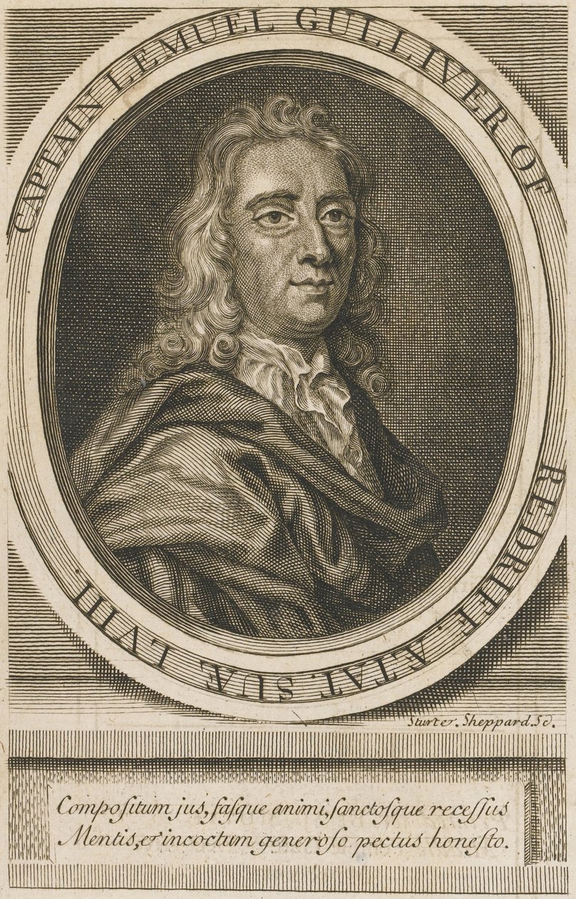 Portrett av Jonathan Swift (1667-1745) Gravering 1726 Privat samling av Unknown artist