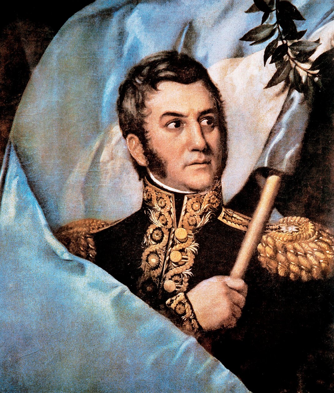 Portrett av Jose de San Martin, detalj av Unknown artist