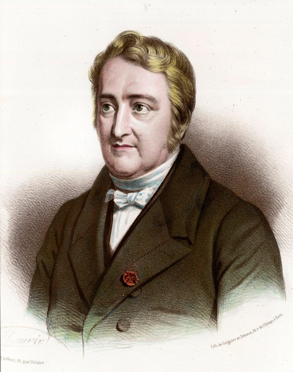 Portrett av Joseph Pelletier (1788 - 1842) fransk kjemiker. Gravering av 1800-tallet. Privat samling. av Unknown artist