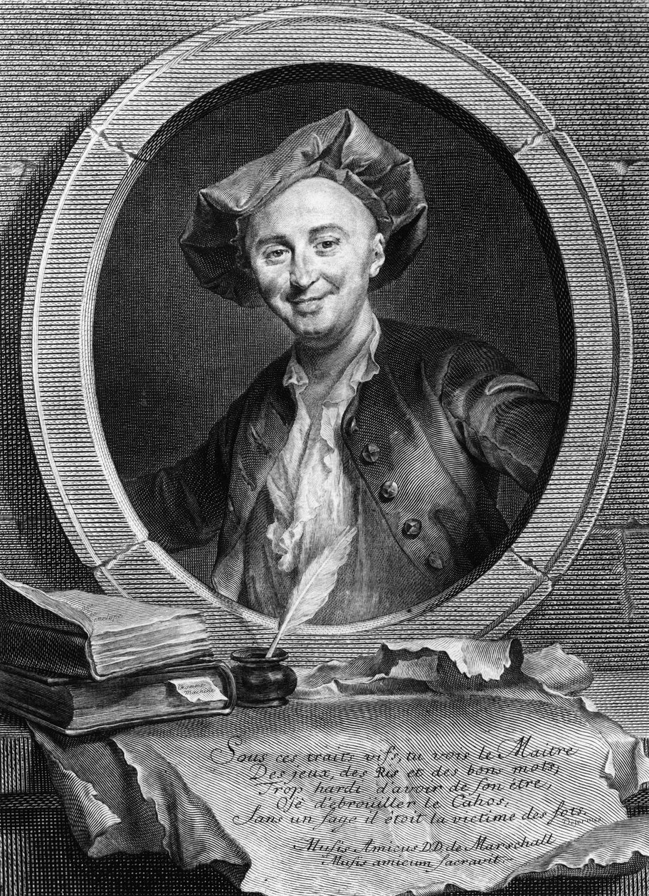 Portrett av Julien Offray de La Mettrie (1709 - 1751) fransk lege og filosof. av Unknown artist