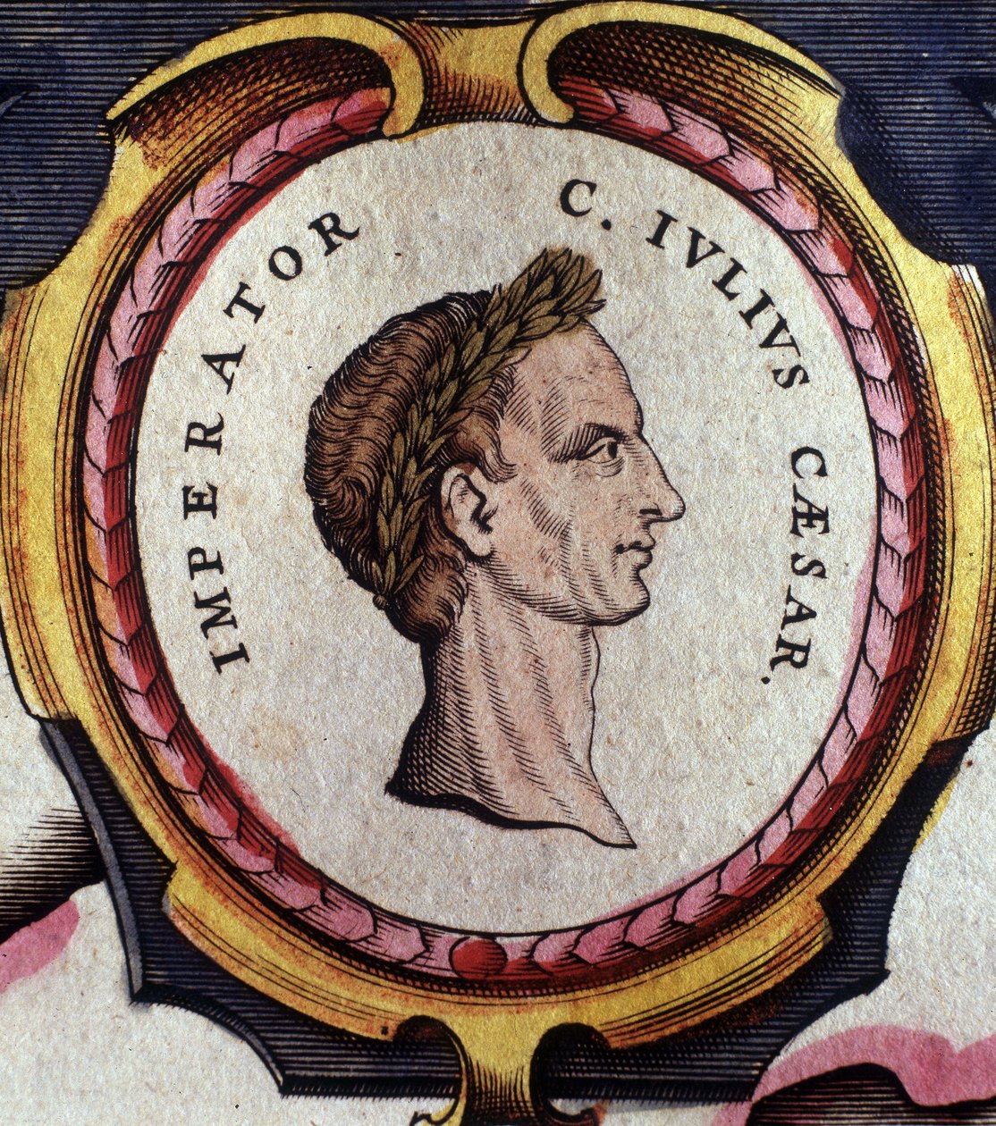 Portrett av Julius Caesar (101 - 44 f.Kr.), romersk general og politiker. Gravering fra slutten av 1700-tallet. . Milan. av Unknown artist