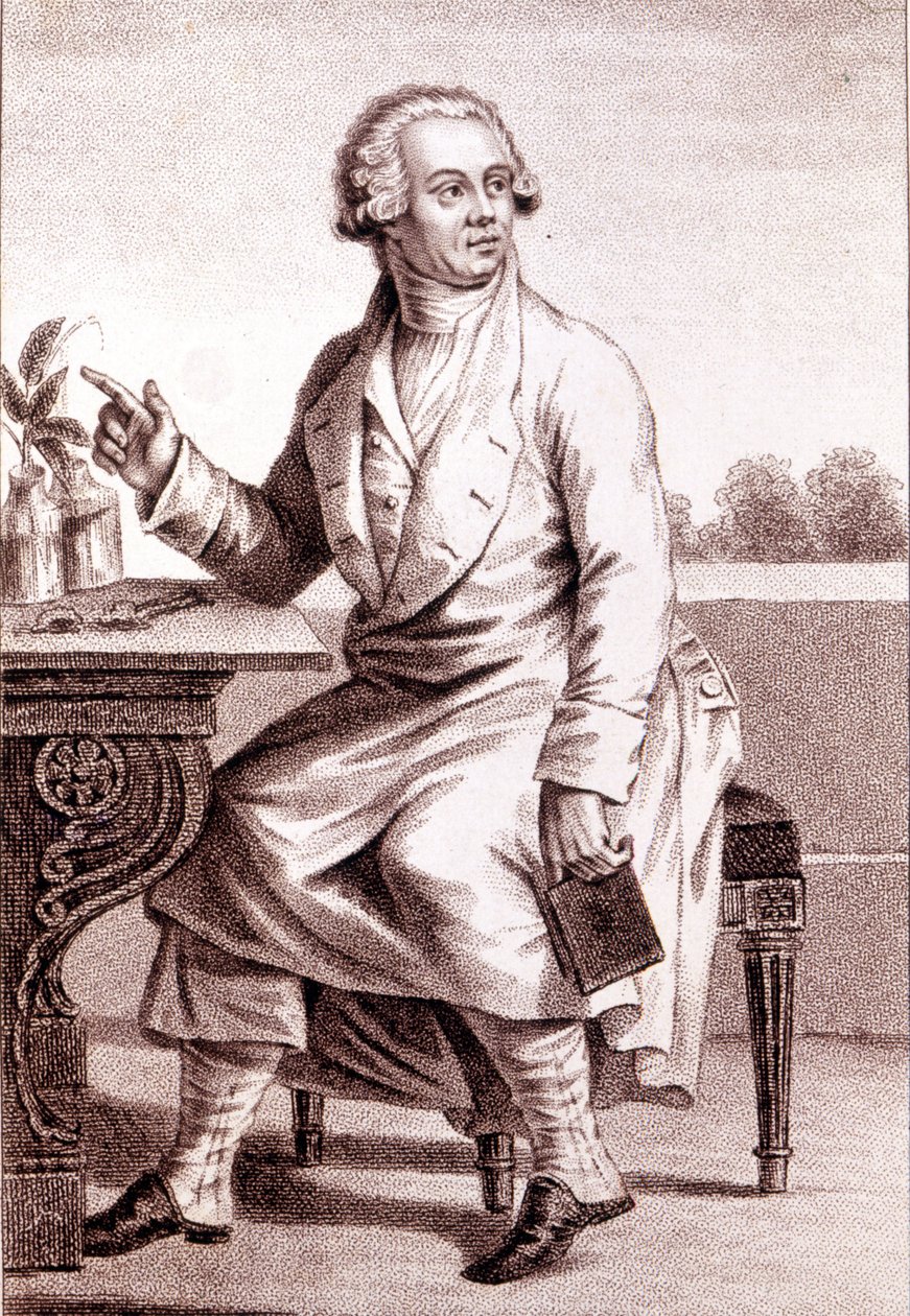 Portrett av Lavoisier (1743-1794). av Unknown artist