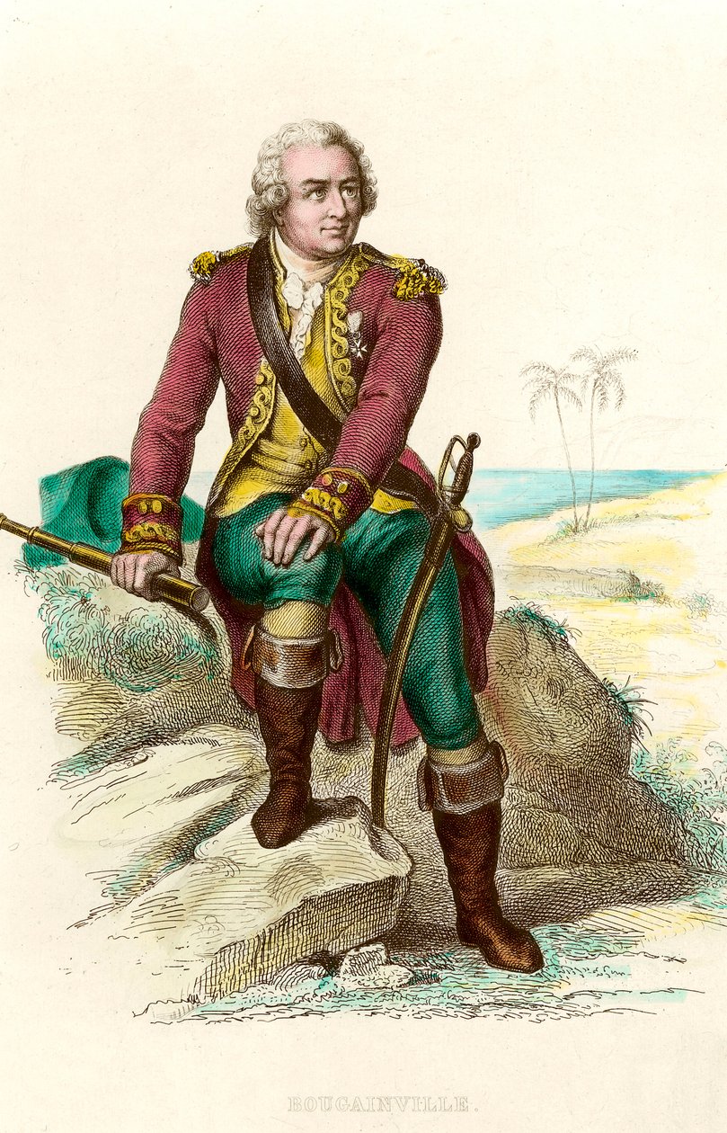 Portrett av Louis Antoine, greve av Bougainville (1729 - 1811) fransk navigatør. Gravering av 1800-tallet. Coll. Gå. av Unknown artist