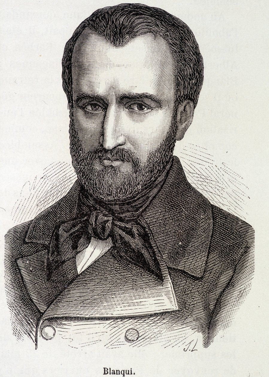 Portrett av Louis Auguste (Louis-Auguste) Blanqui (1805-1881) fransk sosialist og revolusjonær teoretiker av Unknown artist