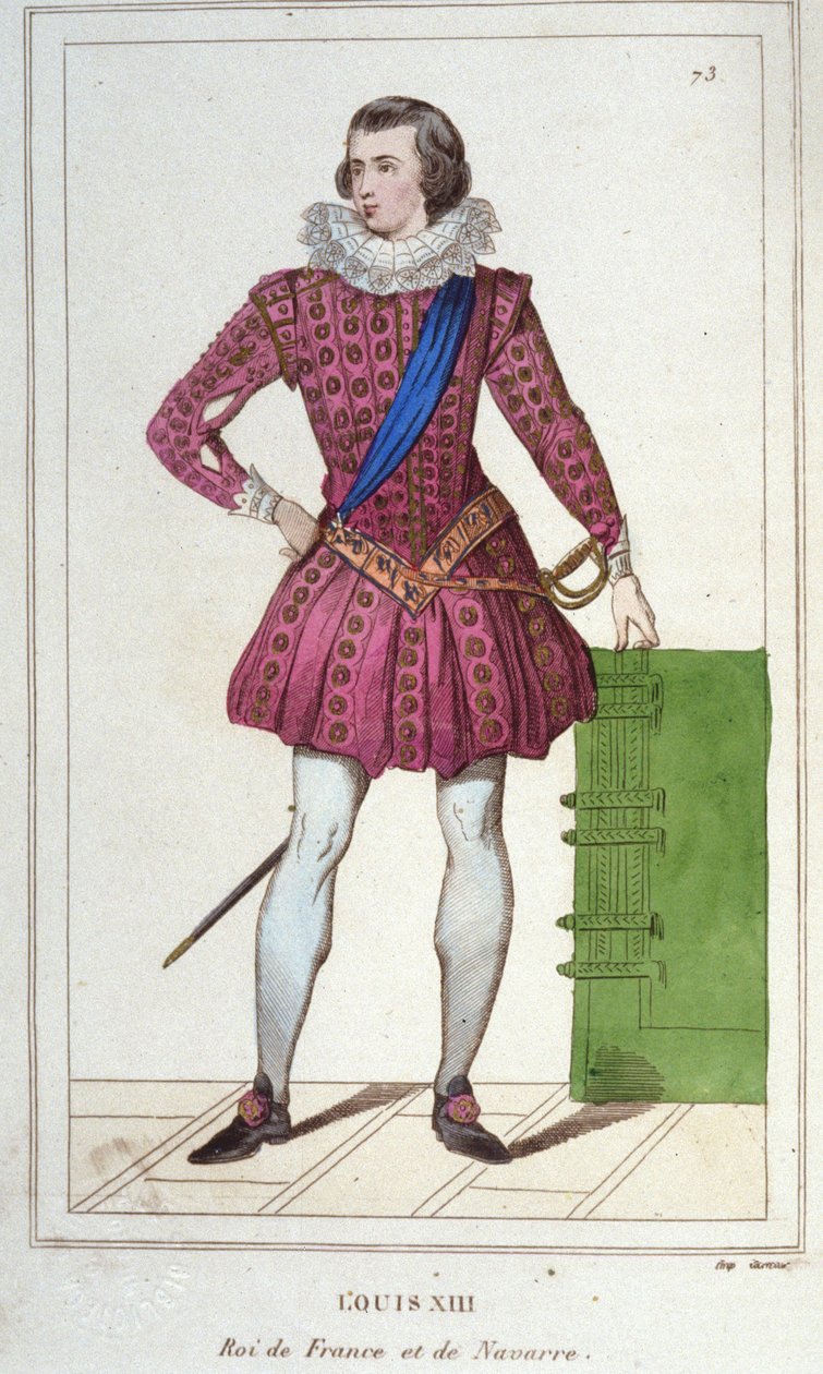 Portrett av Louis XIII (1601 - 1643), gravering av Frankrikes konge fra 1830 av Unknown artist