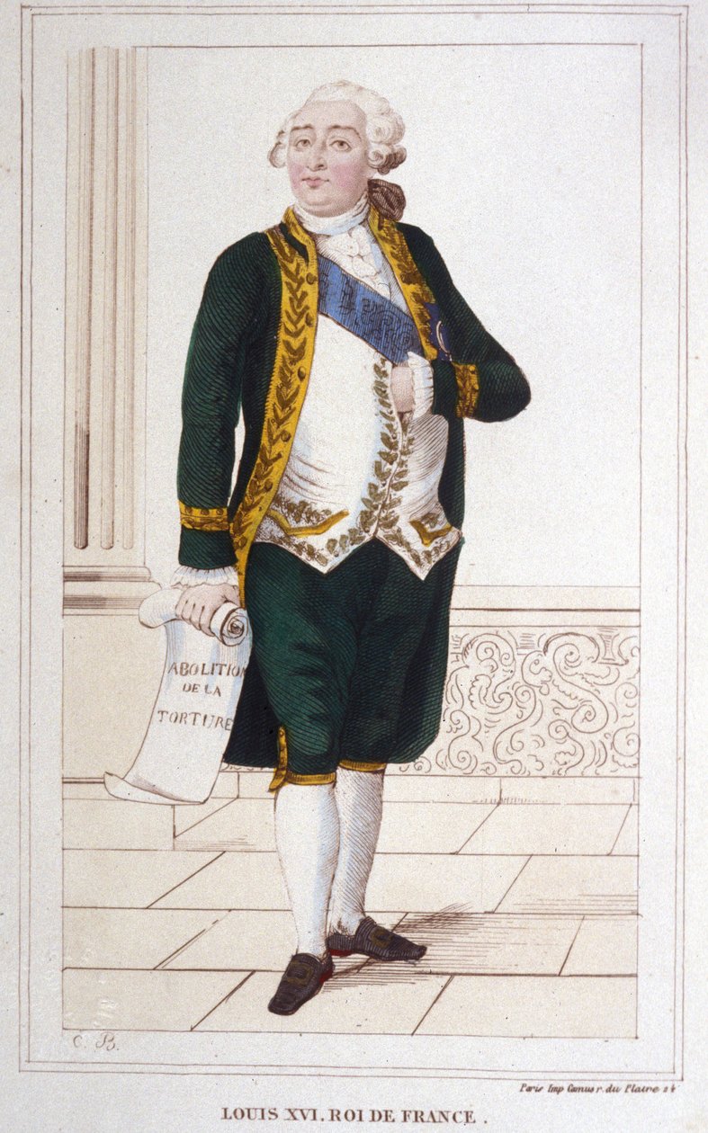 Portrett av Louis XVI (1754 - 1793) Gravering av 1830 av Unknown artist