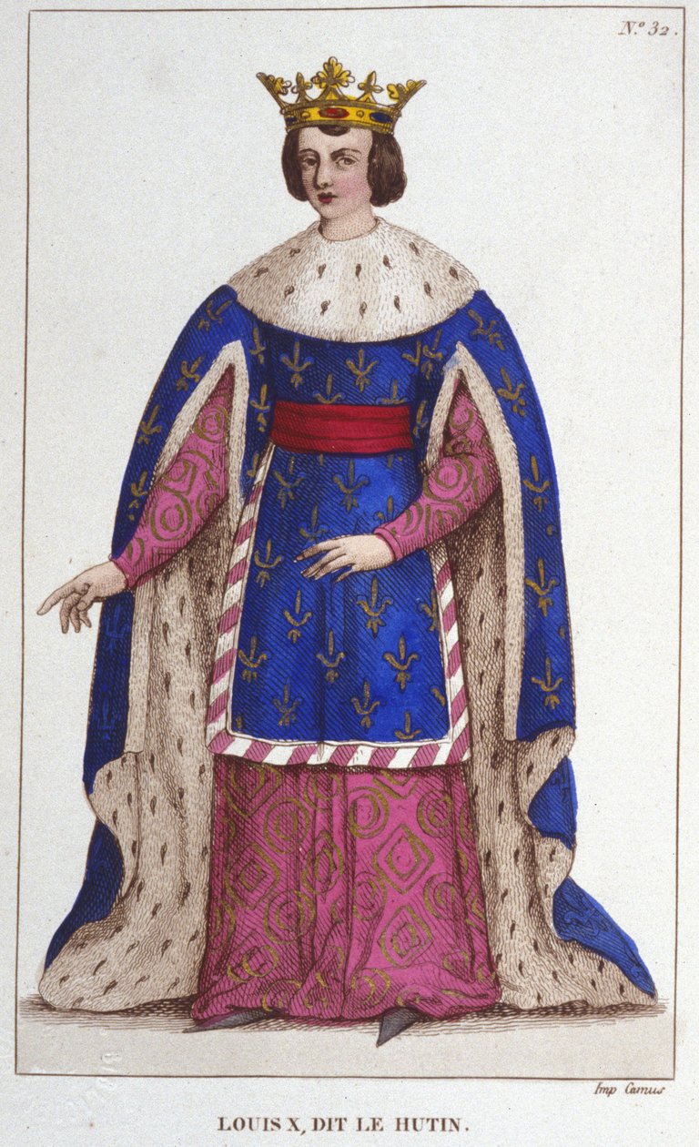 Portrett av Ludvig X Hutinen (1289 - 1316), gravering av Frankrikes konge fra 1830 av Unknown artist
