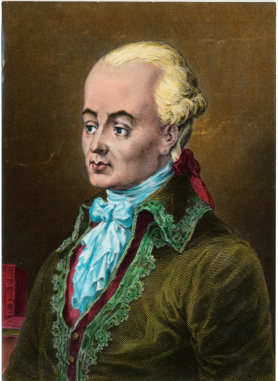 Portrett av Luc de Clapiers, Marquis de Vauvenargues (1715 - 1747), fransk moralist. Gravering fra 1700-tallet. Privat samling. av Unknown artist
