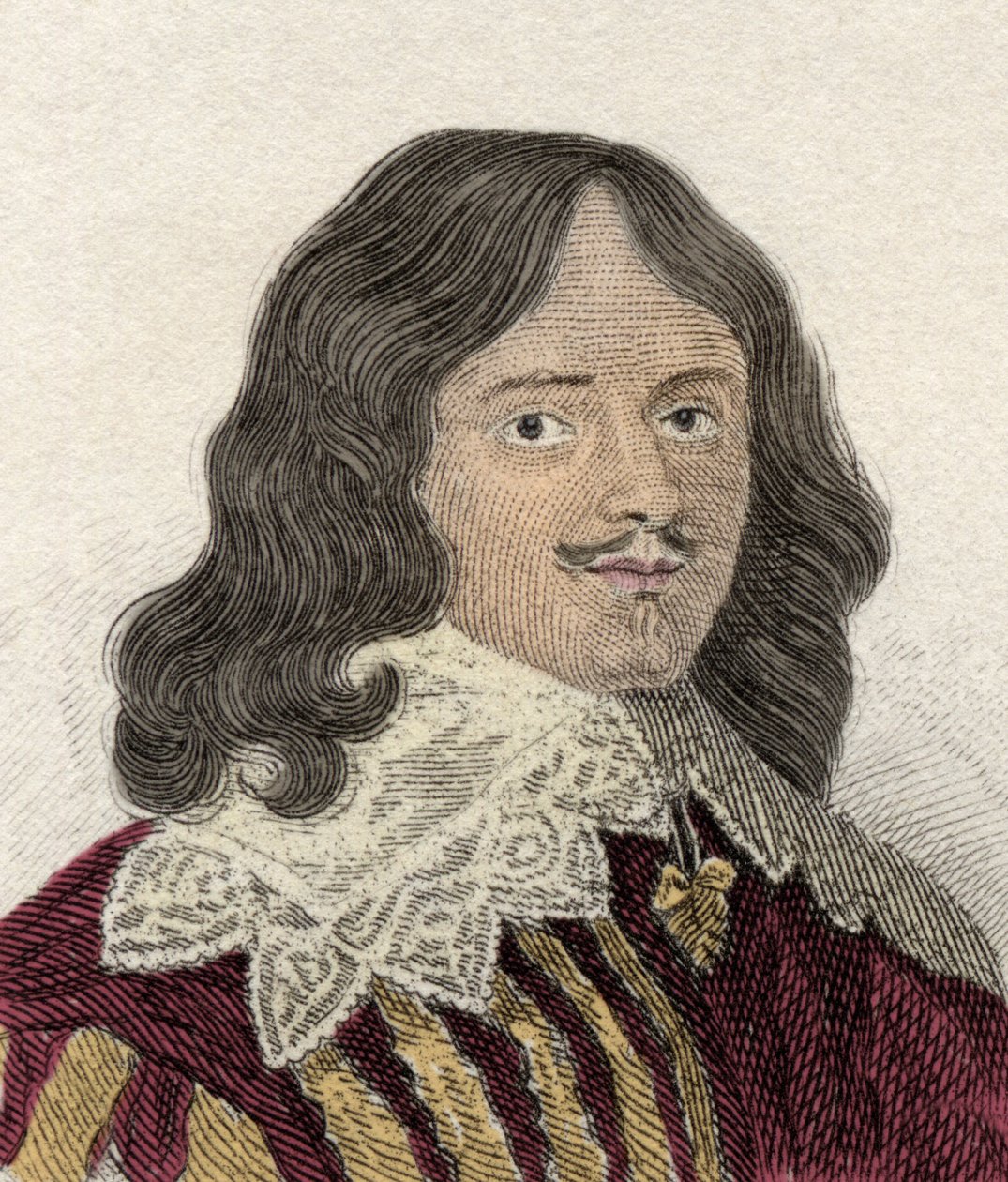 Portrett av Lucius Cary (ca. 1610-1643), 2. Viscount Falkland, politiker, militær og engelsk forfatter. Gravering av 1800-tallet. av Unknown artist
