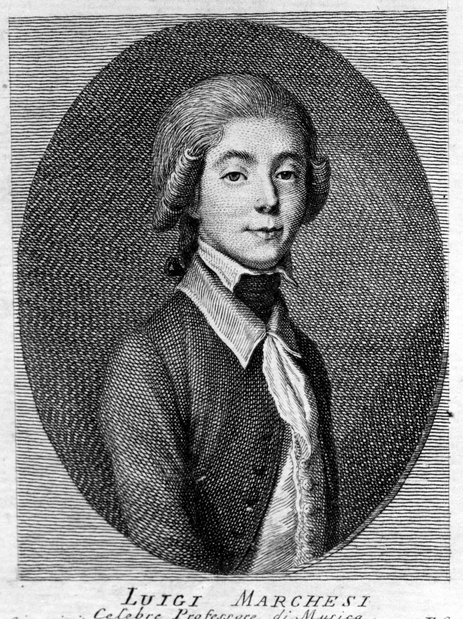 Portrett av Luigi Marchesi (1754 - 1829) også kjent som Marchesini, italiensk kastrat. av Unknown artist