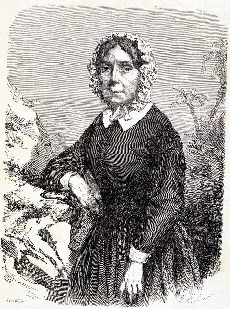 Portrett av Madame Ida Pfeiffer (1798-1858), østerriksk reisende. av Unknown artist