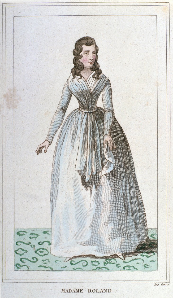 Portrett av Madame Roland fransk politiker (1754 - 1793). av Unknown artist
