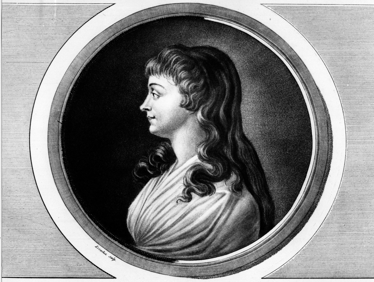 Portrett av Marie-Jeanne Phelippon, kone til Roland de La Platiere dit "" Madame Roland" (1754-1793). Gravering i "" Komplett samling av historiske malerier fra den franske revolusjonen, i tre bind.""" 1804. av Unknown artist
