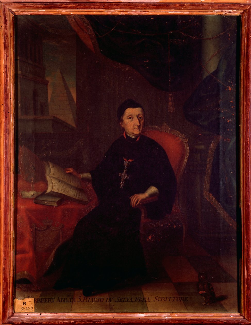 Portrett av Martin Gerbert von Hornau (1720-1793) tysk teolog, historiker og forfatter om musikk Anonymt maleri. 18. århundre. Bologna, civico museo bibliografico musicale. av Unknown artist
