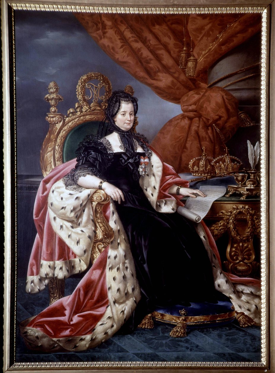 Portrett av Mary Therese av Østerrike (1717-1780), dronning av Ungarn, i sørgedrakt, etter 1765 - Maleri fra 1700-tallet av Unknown artist
