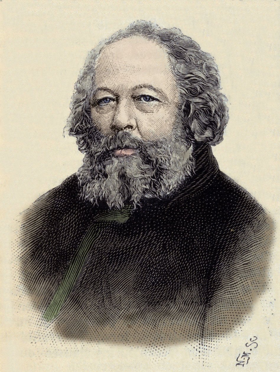 Portrett av Mikhail Aleksandrovich Bakunin (Bakunin) (1814-1876), russisk anarkist. av Unknown artist
