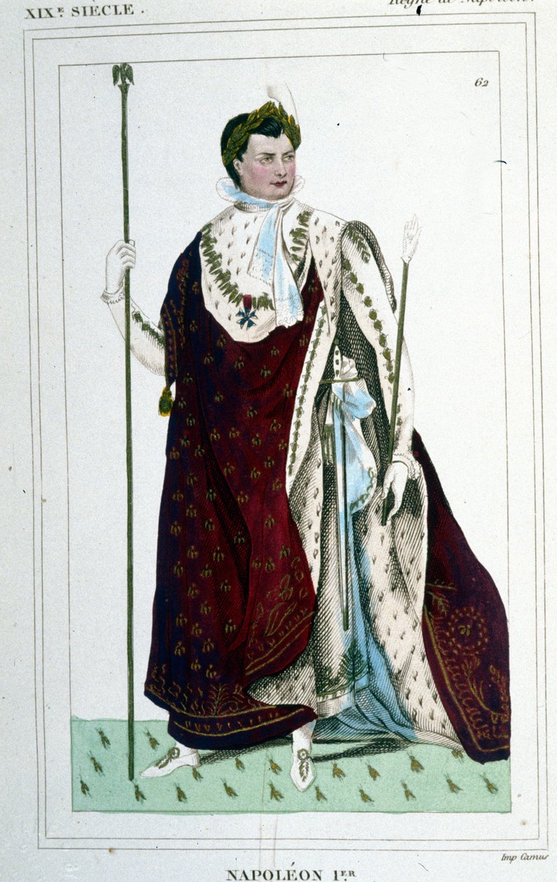 Portrett av Napoleon I (1769 - 1821) i keiserens drakt. av Unknown artist