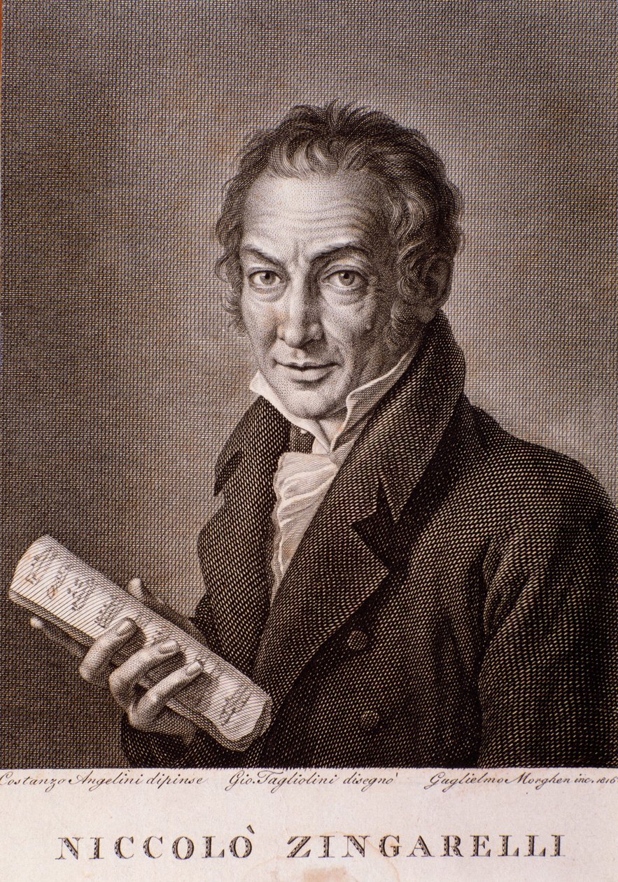 Portrett av Nicola Antonio Zingarelli (gravering av Unknown artist