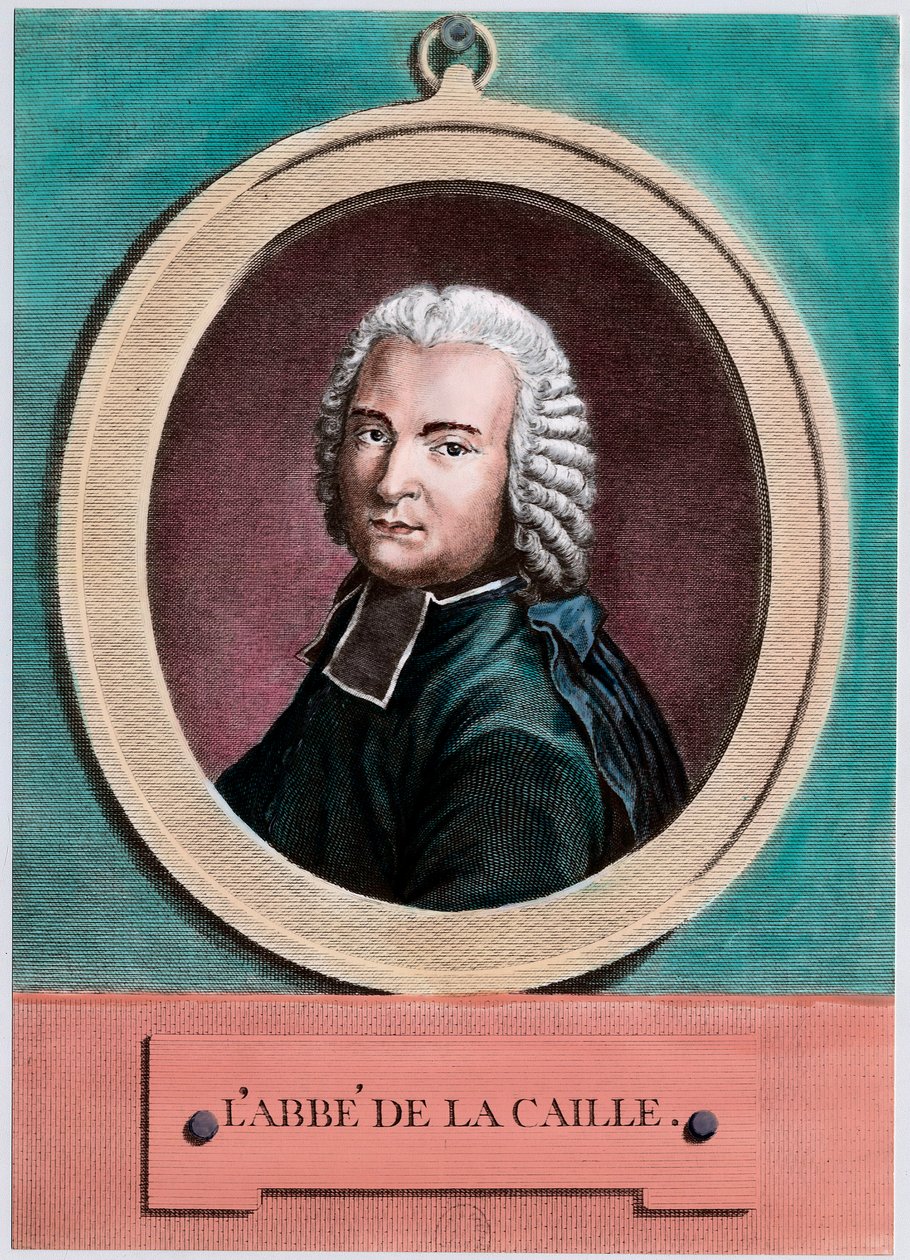 Portrett av Nicolas Louis de Lacaille (1713 - 1762), fransk astronom. Gravering fra 1700-tallet. Privat samling. av Unknown artist