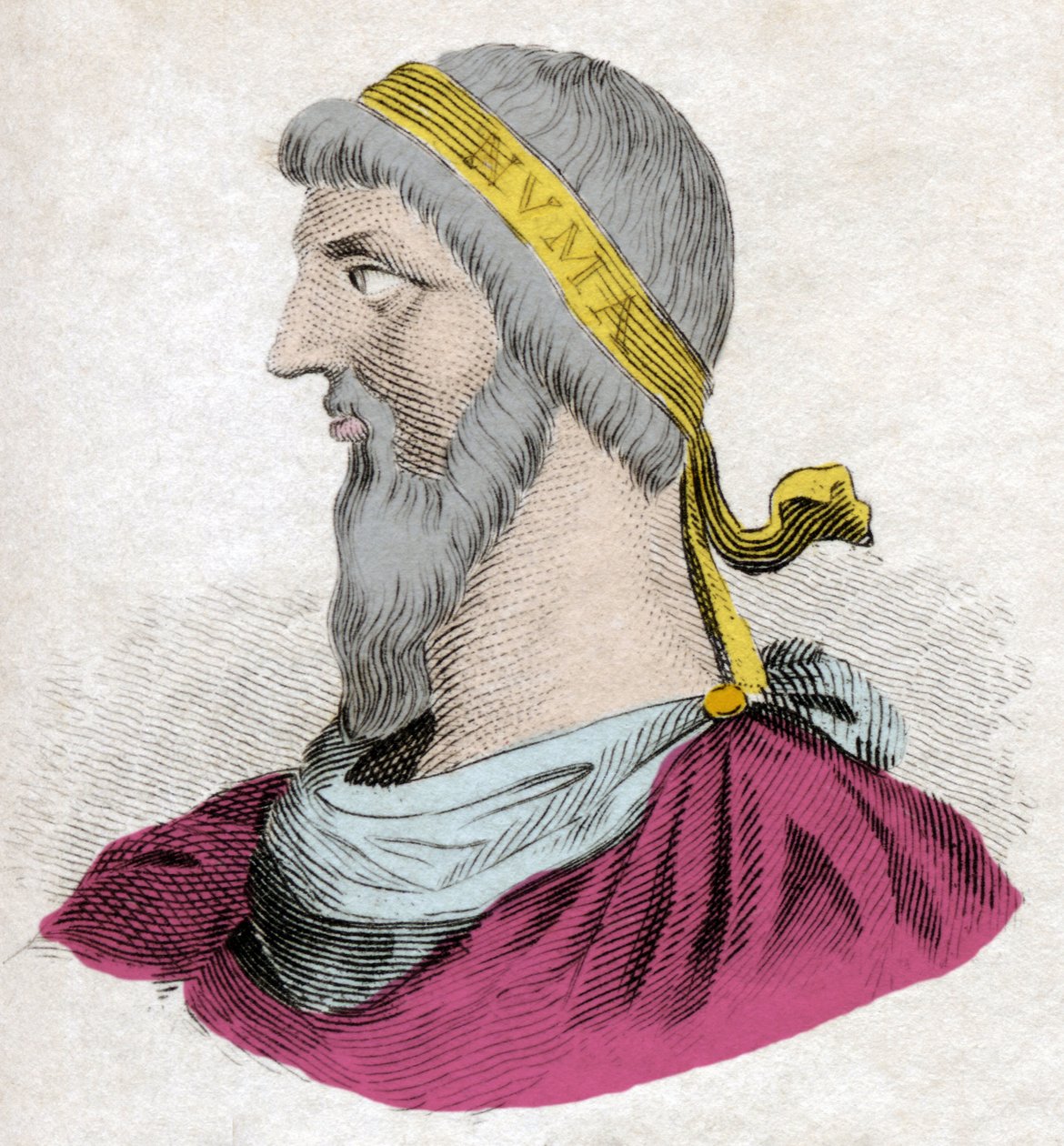 Portrett av Numa Pompilius, andre legendariske konge av Roma. av Unknown artist