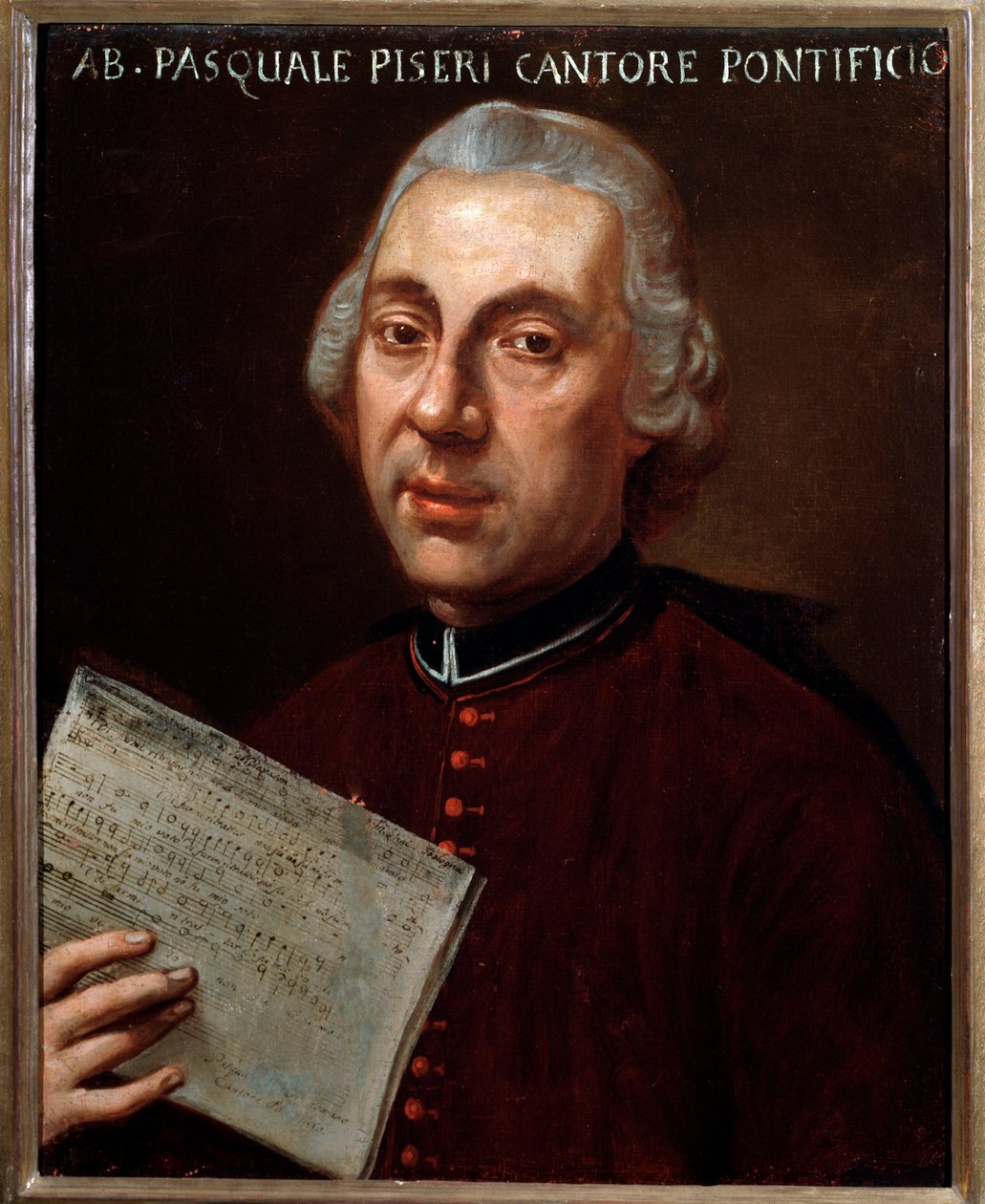 Portrett av Pasquale Piseri (Pisari) (1725-1778) italiensk komponist Anonym maleri. Bologna fra 1700-tallet, samfunnsmusikalsk museum av Unknown artist