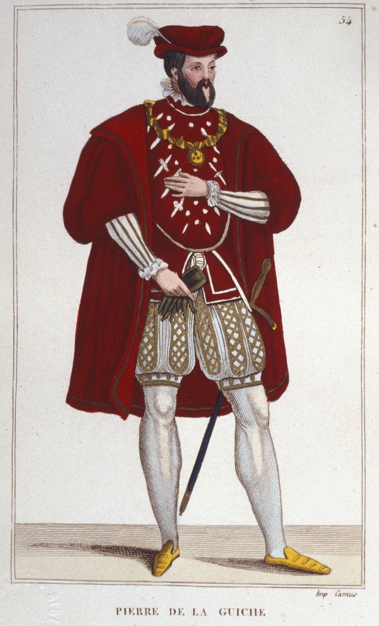 Portrett av Pierre De la Guiche (1464- 1544) (ridder, rådmann og kammerherre av kongen, fogd for Autun og Mâcon, ambassadør. Herre av Guiche og Chaumont) gravering av 1830 av Unknown artist