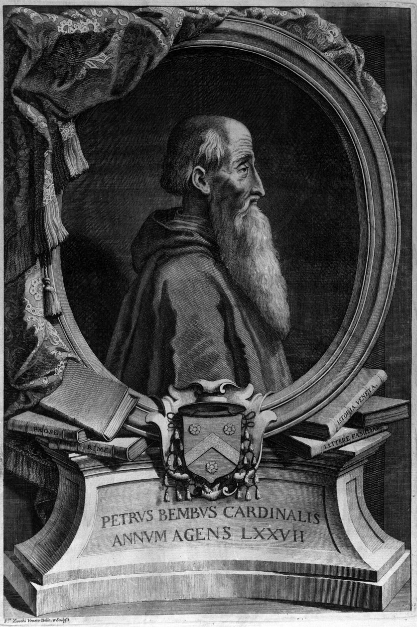 Portrett av Pietro Bembo (1470 - 1547), italiensk kardinal og humanist. av Unknown artist