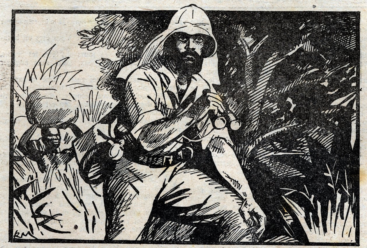 Portrett av Pietro Paolo Savorgnan di Brazza eller Pierre Paul Francois Camille Savorgnan de Brazza (1852-1905), er en fransk oppdagelsesreisende av italiensk opprinnelse som utforsket høyre bredd av Kongo-elven, og banet vei for fransk kolonisering i Ekva av Unknown artist