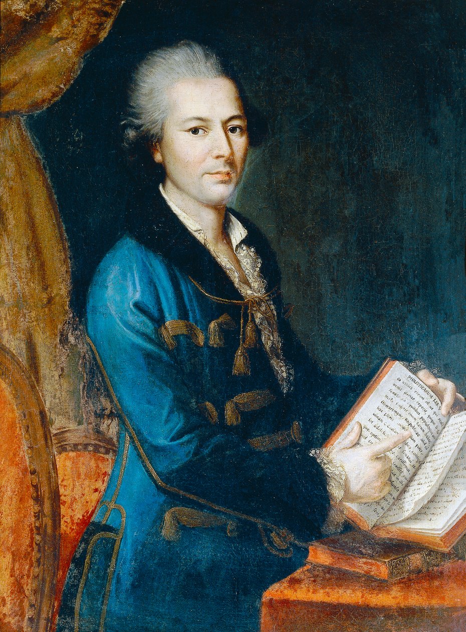 Portrett av Pietro Verri (1728-1797), italiensk forfatter, filosof og økonom, maleri av en ukjent kunstner fra 1700-tallet av Unknown artist