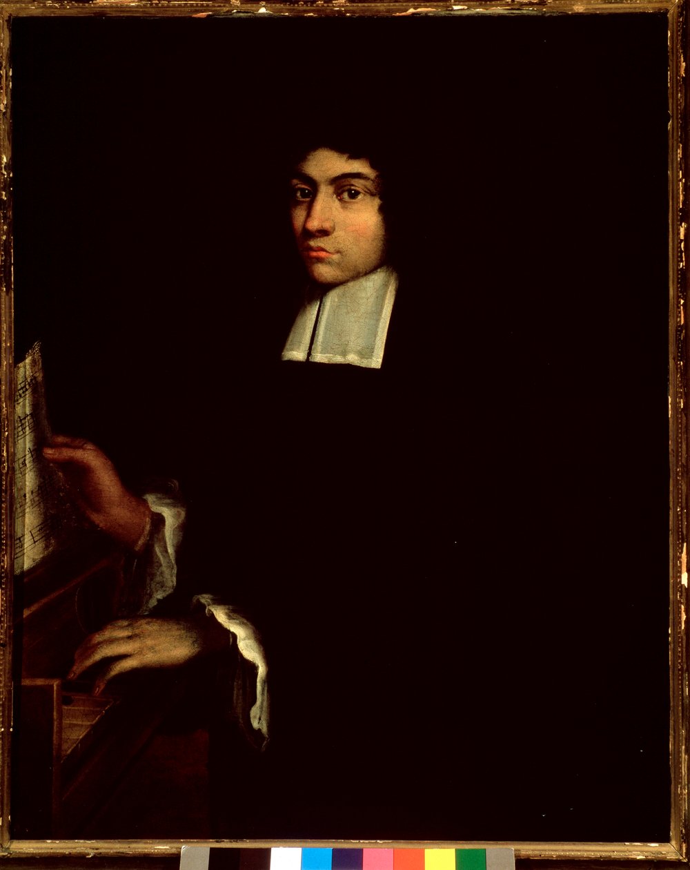 Portrett av Pietro degli Antoni (ca 1648-1720) italiensk komponist Anonym maleri. Bologna Civic Bibliografisk museum fra 1700-tallet av Unknown artist