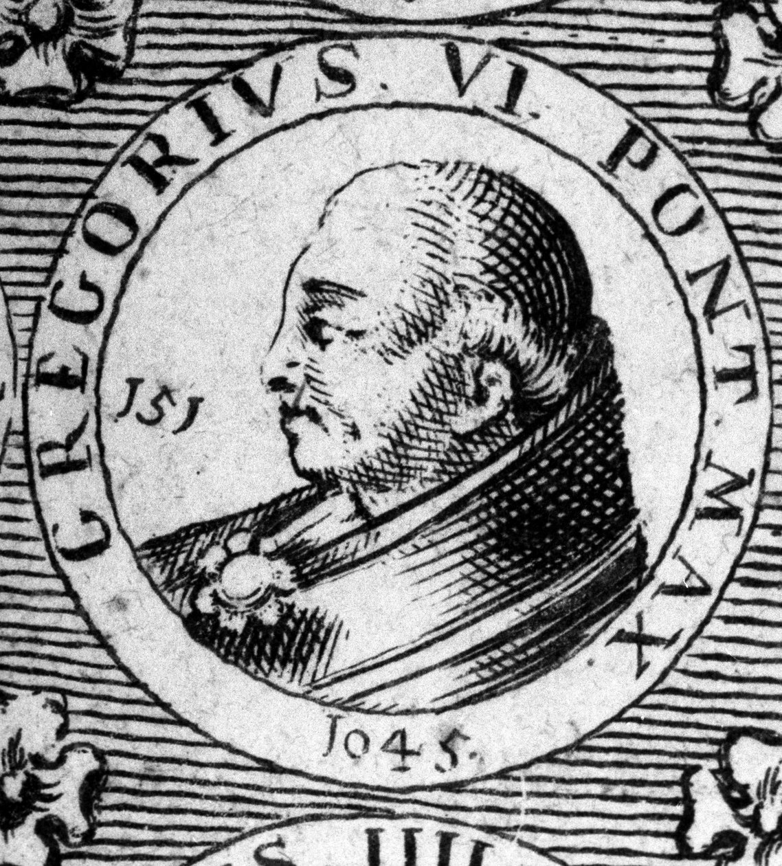 Portrett av pave Gregoire VI (død 1048). av Unknown artist