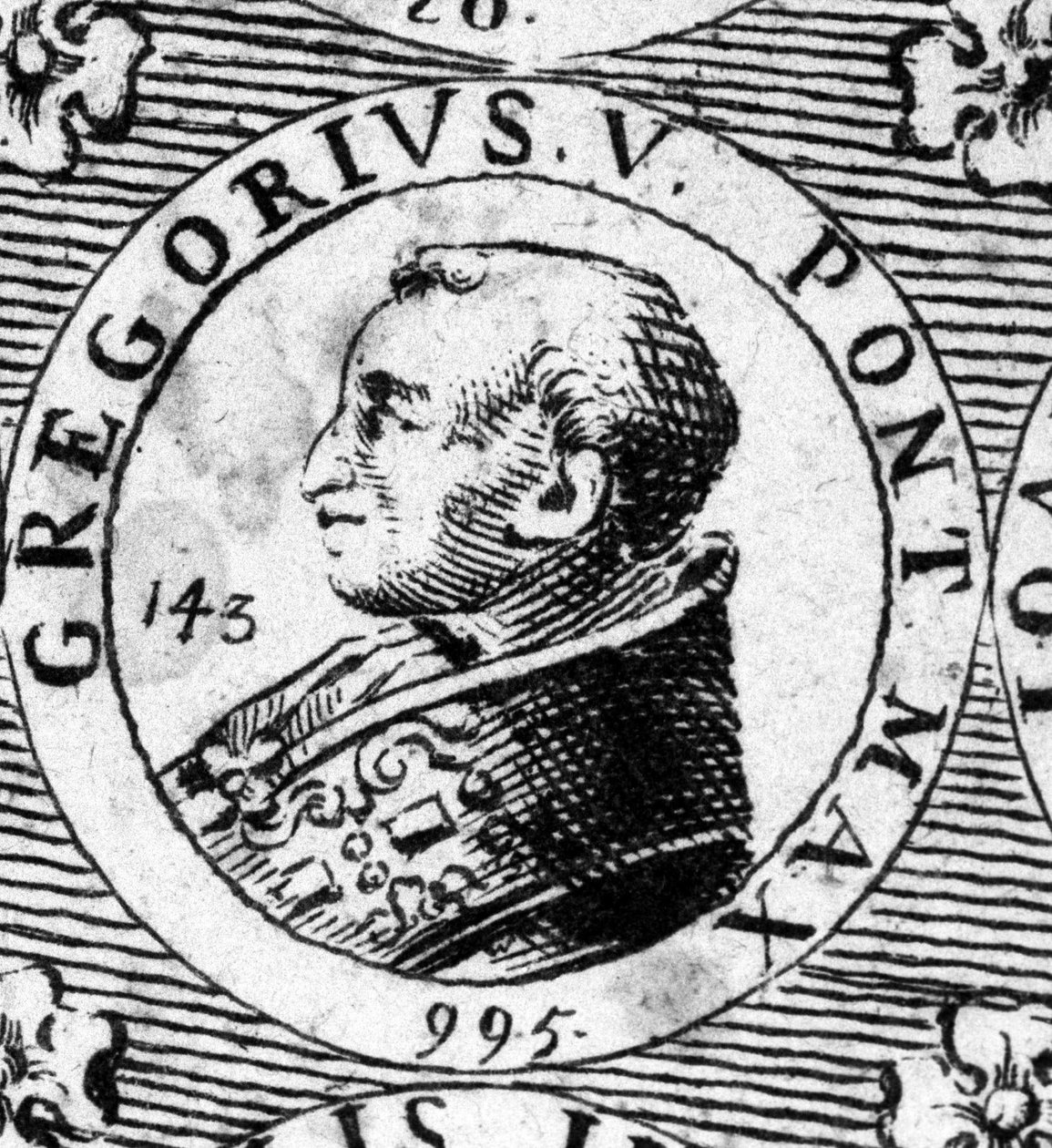 Portrett av pave Gregoire V (996-999). av Unknown artist