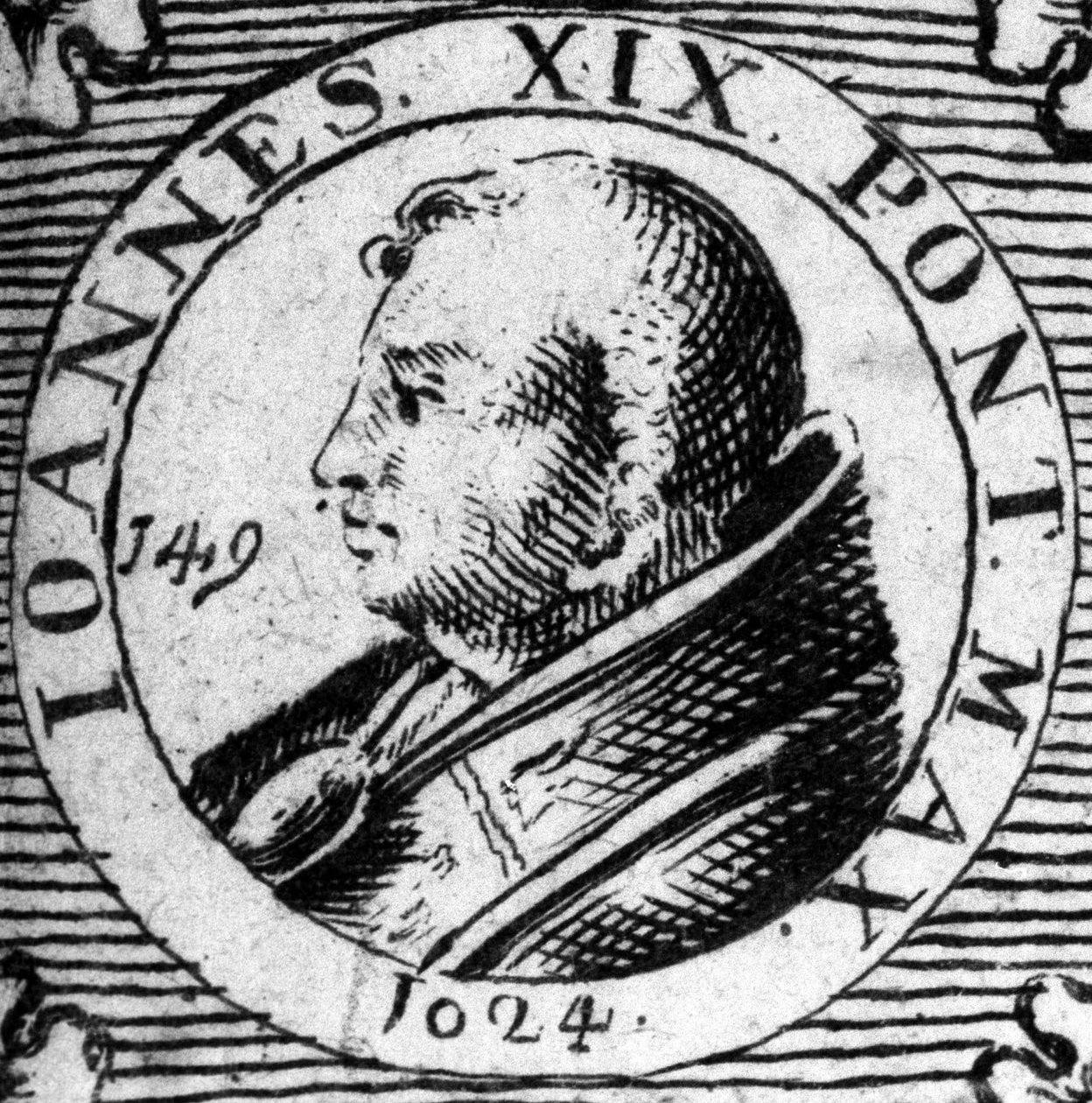 Portrett av pave Johannes XIX (1024-1032). av Unknown artist
