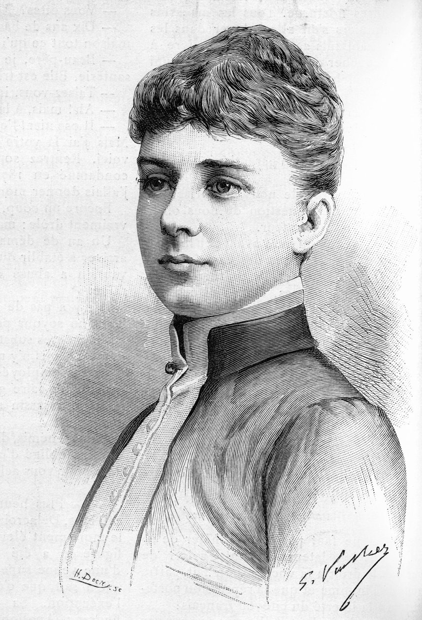 Portrait of Princess Ebba Munck, wife of Prince Oscar II of Sweden in 1888. av Unknown artist