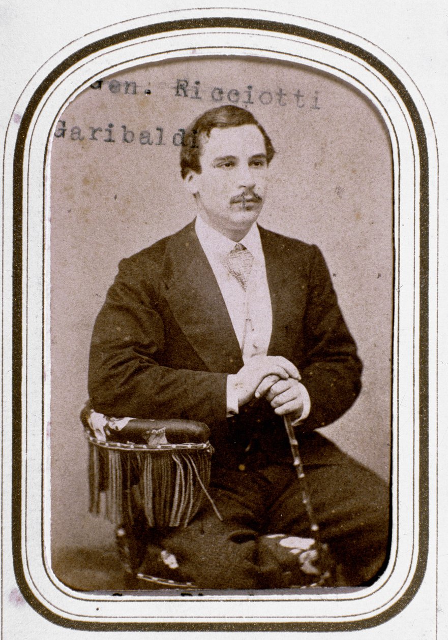 Portrett av Ricciotti Garibaldi (1847-1924), sønn av den italienske patrioten Giuseppe Garibaldi og hans første kone Anita av Unknown artist