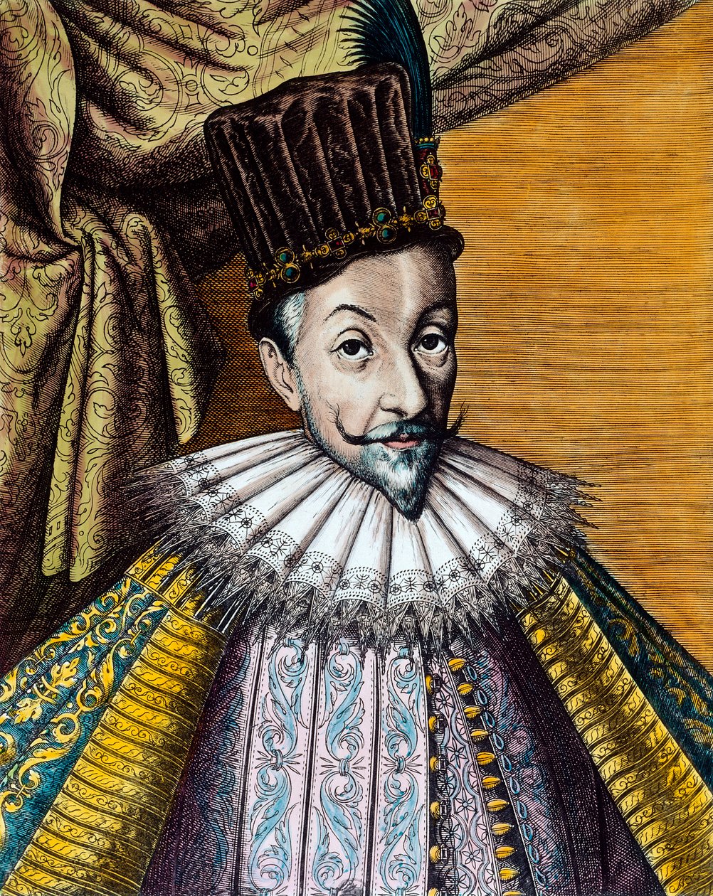 Portrett av Sigismond III Vasa (1566-1632) konge av Polen (1587-1632) og av Sverige (1592-1599). 1600-talls gravering. Coll. Gå. av Unknown artist