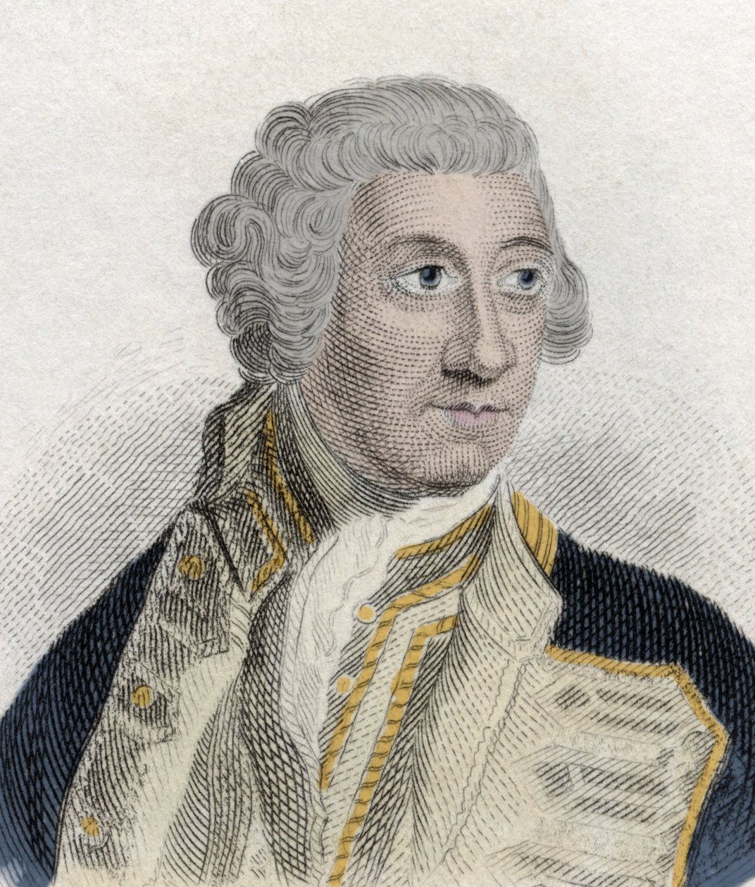 Portrett av Sir Charles Saunders (ca. 1715-1775), engelsk admiral i British Royal Navy og First Lord of the Admiraut. Gravering av 1800-tallet. av Unknown artist