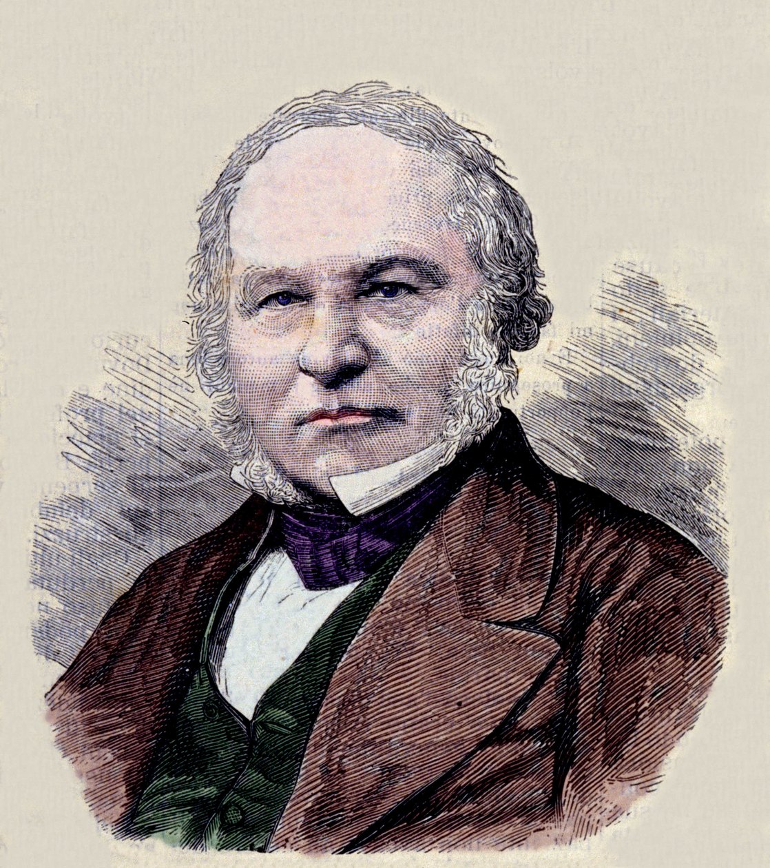 Portrett av Sir Rowland Hill (1795-1879) oppfinneren av poststempelet. av Unknown artist