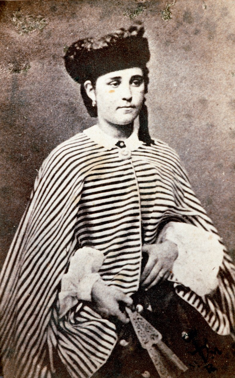 Portrett av Teresita Garibaldi (1845-1903), datter av den italienske patrioten og heltene til Risorgimento Giuseppe Garibaldi (1807-1882) og hans første kone Anita (1821-1849). Fotografi privat samling av Unknown artist