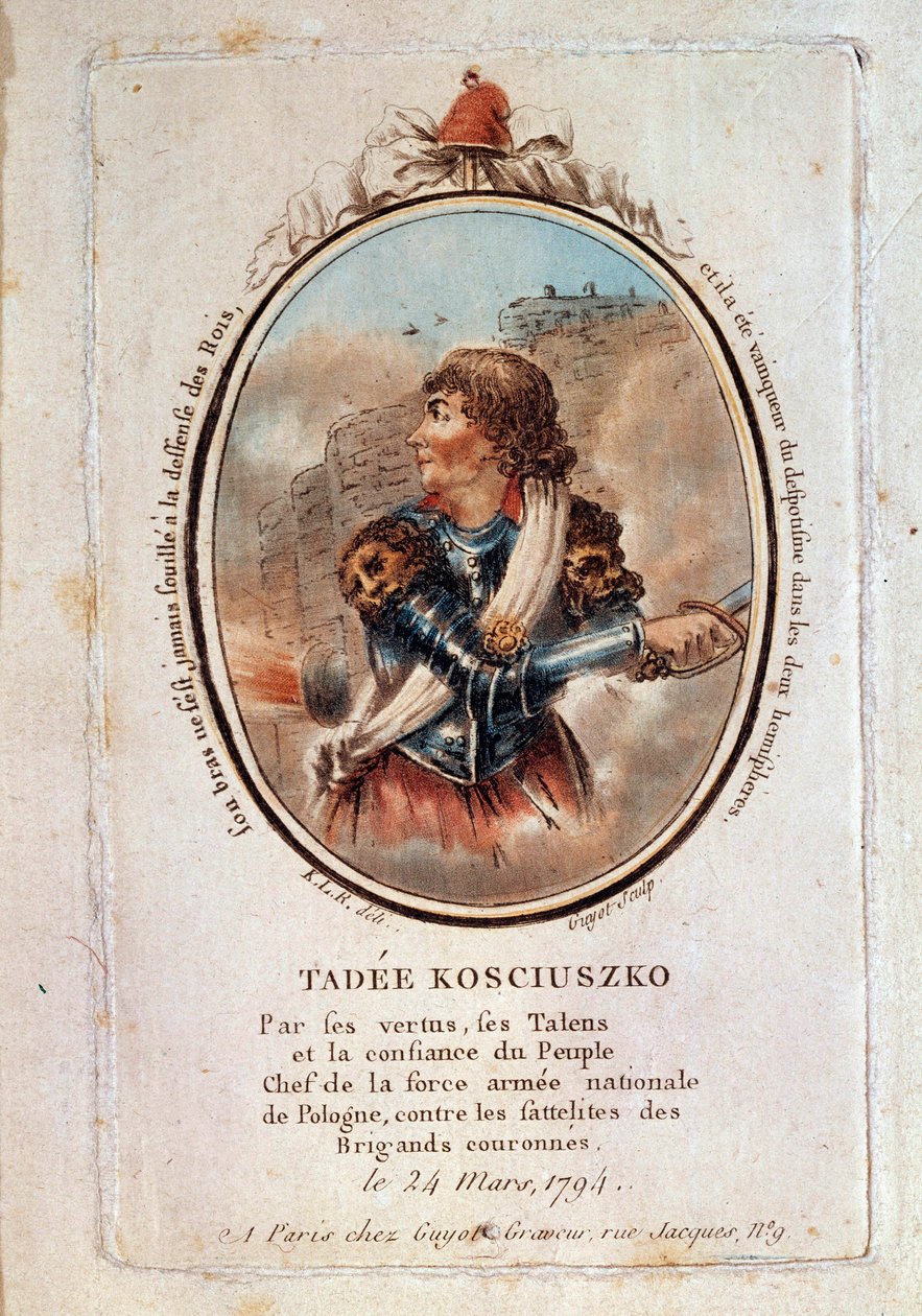 Portrett av Thaddeus (Tadeusz) Kosciuszko (Kosciusko) (1746-1817), polsk patriot 24. mars av Unknown artist