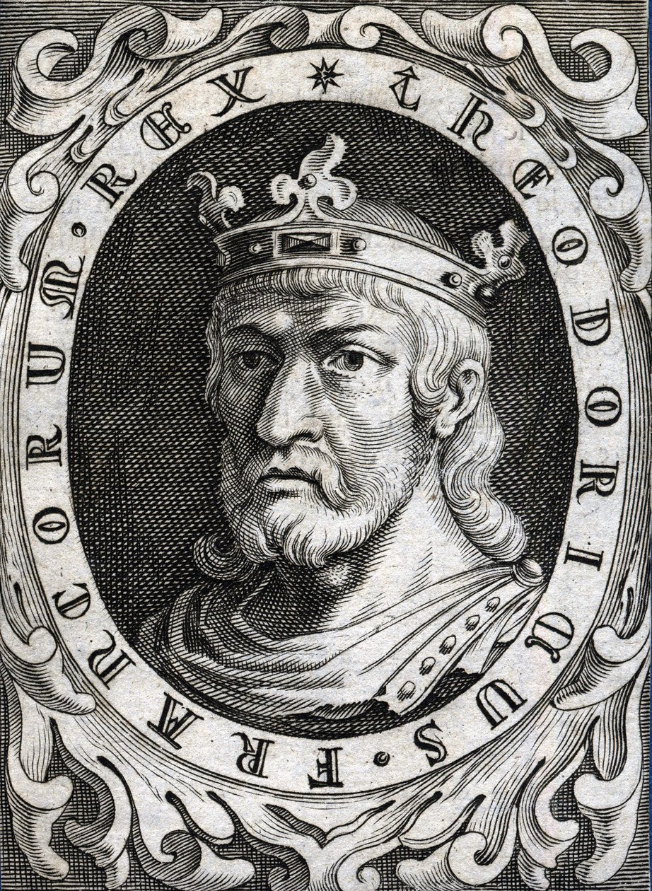 Portrait of Thierry II (? - 613), King of Burgundy and Austrasia. av Unknown artist