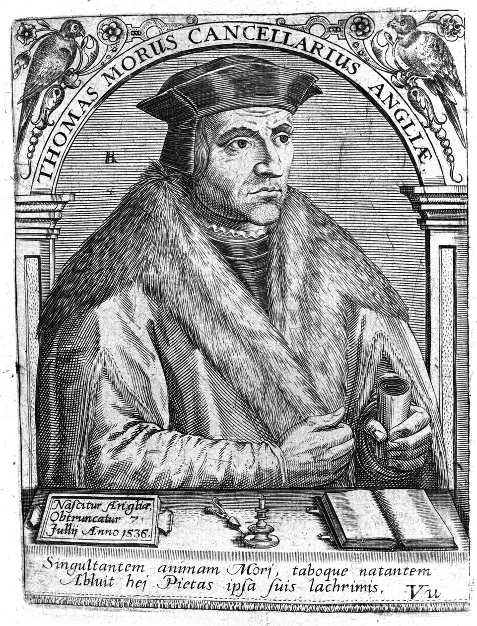 Portrett av Thomas More (1478 - 1538), engelsk politiker og humanist. av Unknown artist
