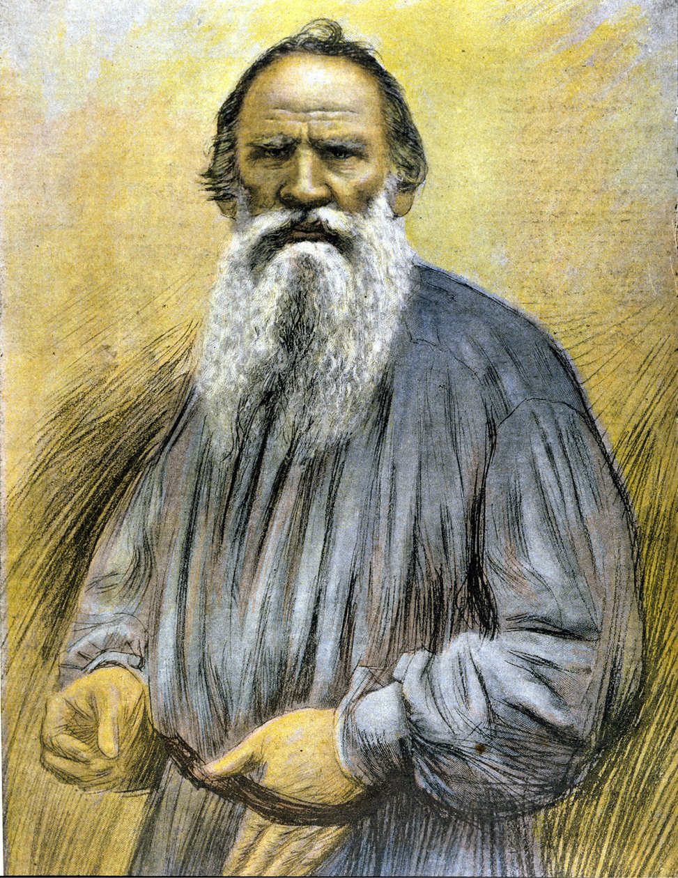 Portrett av Tolstoj. Gravering sent på 1800-tallet. av Unknown artist