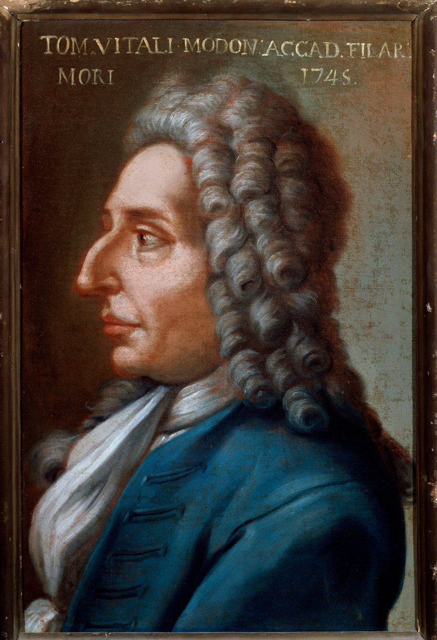 Portrett av Tommaso Antonio Vitali Modoni (1663-1745) italiensk komponist og fiolinist Anonym maleri. 18. århundre. Bologna, Civic Museum Museum av Unknown artist