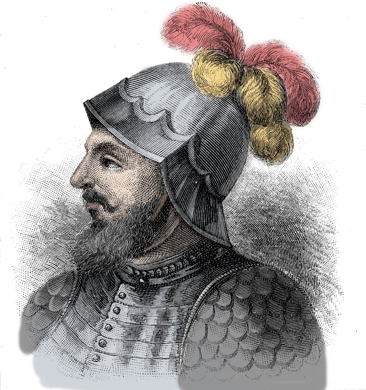 Portrett av Vasco Nunez de Balboa, spansk erobrer (1475-1517) - Gravering fra 1800-tallet av Unknown artist