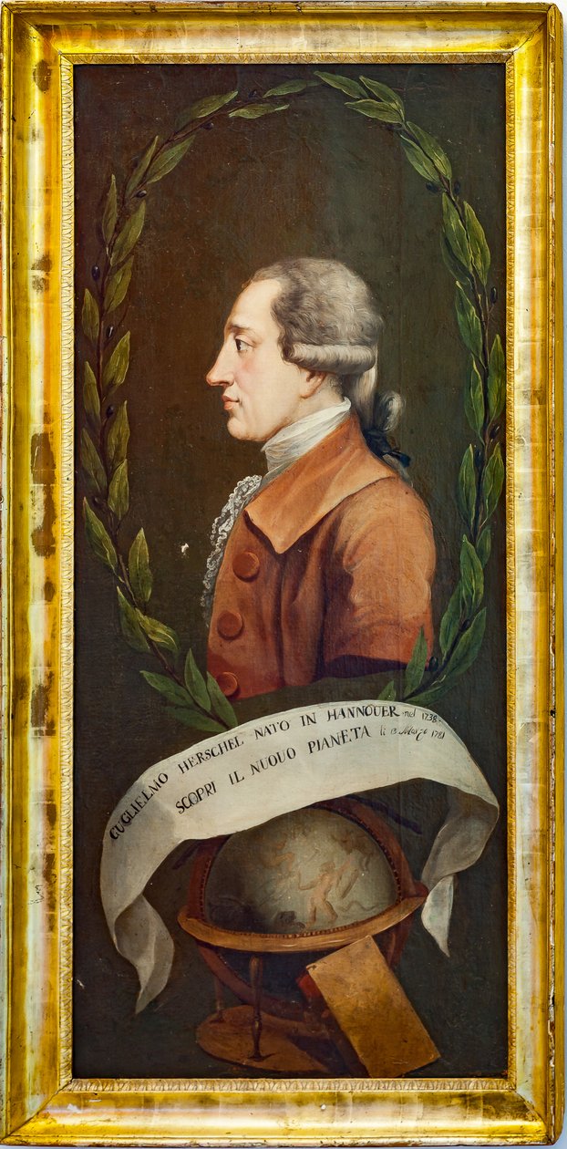Portrett av William Herschel, Det astronomiske observatoriet "Giuseppe Piazzi", Pisana-tårnet av Unknown artist