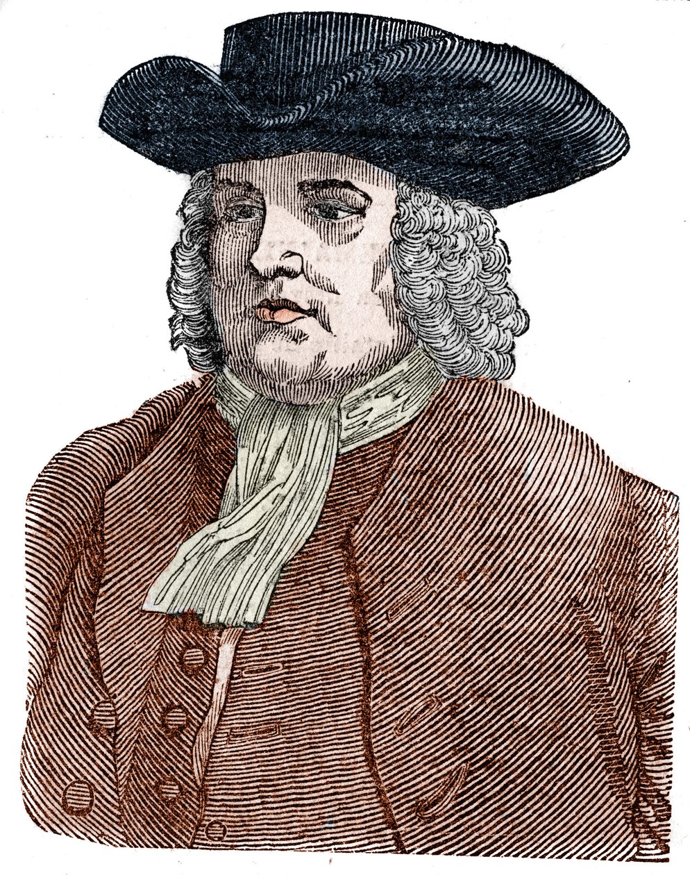 Portrett av William Penn (1644-1718) Grunnlegger av Pennsylvania. Engelsk religiøs reformator og spaltist. av Unknown artist