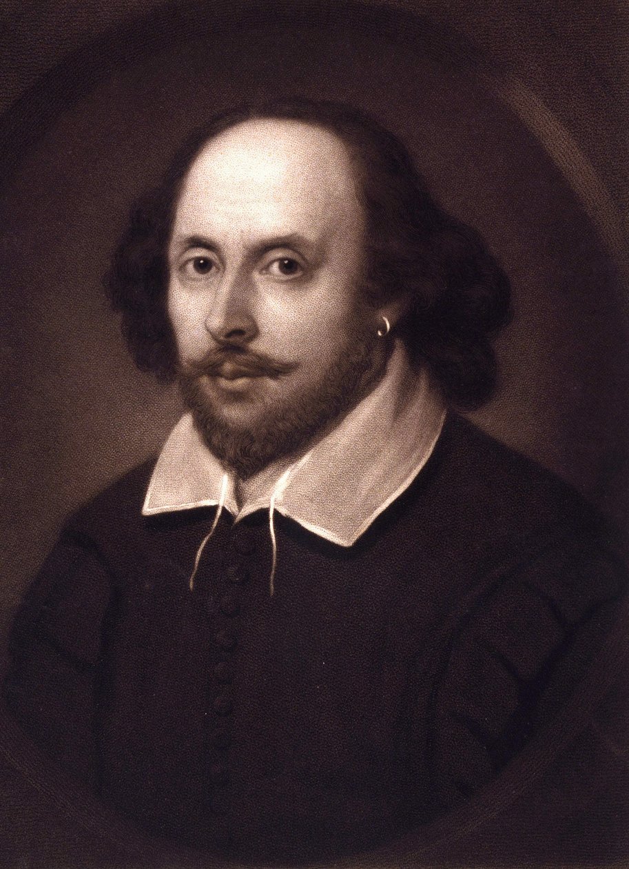 Portrett av William Shakespeare (1564 - 1616). av Unknown artist