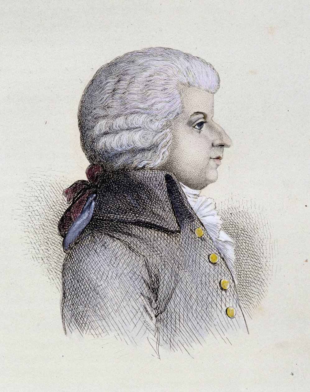 Portrett av Wolfgang Amadeus Mozart (1756-1791) ung - gravering av Unknown artist