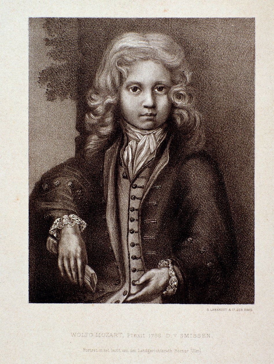 Portrett av Wolfgang Amadeus Mozart, som barn (gravering) av Unknown artist